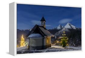 Chapel at the Lockstein, Berchtesgaden, Watzmann, Berchtesgadener Land, Bavaria, Germany-Dieter Meyrl-Framed Premier Image Canvas