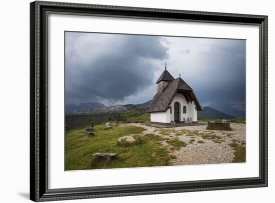 Chapel at the Plateau of the Pralongia, Close Corvara, Val Badia, South Tyrol, Italy, Europe-Gerhard Wild-Framed Photographic Print