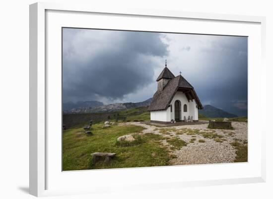 Chapel at the Plateau of the Pralongia, Close Corvara, Val Badia, South Tyrol, Italy, Europe-Gerhard Wild-Framed Photographic Print