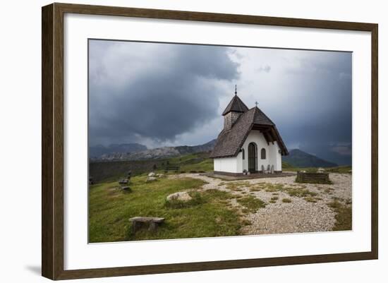 Chapel at the Plateau of the Pralongia, Close Corvara, Val Badia, South Tyrol, Italy, Europe-Gerhard Wild-Framed Photographic Print