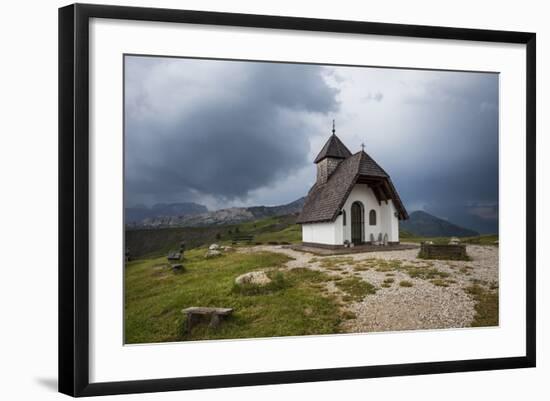 Chapel at the Plateau of the Pralongia, Close Corvara, Val Badia, South Tyrol, Italy, Europe-Gerhard Wild-Framed Photographic Print