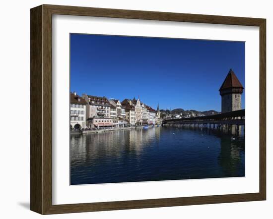 Chapel Bridge, Reuss River, Lucerne, Switerland-Adam Jones-Framed Photographic Print