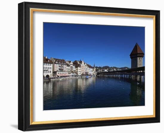 Chapel Bridge, Reuss River, Lucerne, Switerland-Adam Jones-Framed Photographic Print