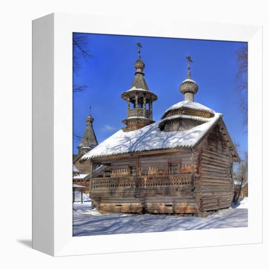 Chapel from Kashira, Museum of Wooden Architecture Vitoslavlicy, Veliky Novgorod, Novgorod Region, -Ivan Vdovin-Framed Premier Image Canvas