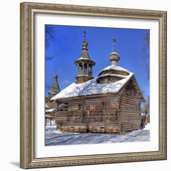 Chapel from Kashira, Museum of Wooden Architecture Vitoslavlicy, Veliky Novgorod, Novgorod Region, -Ivan Vdovin-Framed Photographic Print