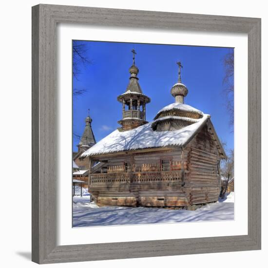 Chapel from Kashira, Museum of Wooden Architecture Vitoslavlicy, Veliky Novgorod, Novgorod Region, -Ivan Vdovin-Framed Photographic Print