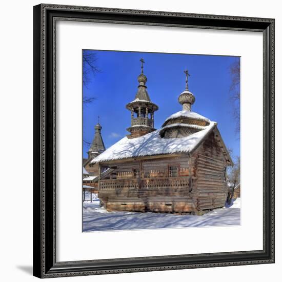 Chapel from Kashira, Museum of Wooden Architecture Vitoslavlicy, Veliky Novgorod, Novgorod Region, -Ivan Vdovin-Framed Photographic Print