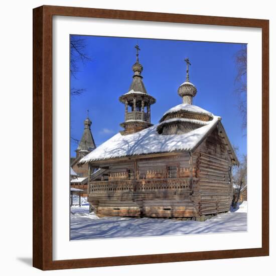 Chapel from Kashira, Museum of Wooden Architecture Vitoslavlicy, Veliky Novgorod, Novgorod Region, -Ivan Vdovin-Framed Photographic Print