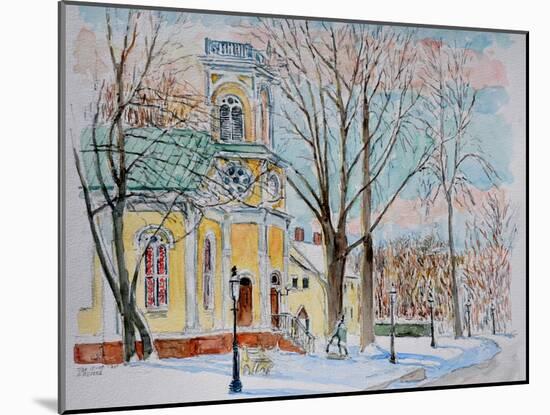 Chapel in Snow, Snug Harbor,2009, ( Watercolor)-Anthony Butera-Mounted Giclee Print