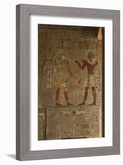 Chapel of Anubis, Mortuary Temple of Hatshepsut (C.1503-1482 BC) New Kingdom (Painted Limestone)-Egyptian 18th Dynasty-Framed Giclee Print