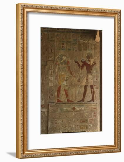 Chapel of Anubis, Mortuary Temple of Hatshepsut (C.1503-1482 BC) New Kingdom (Painted Limestone)-Egyptian 18th Dynasty-Framed Giclee Print