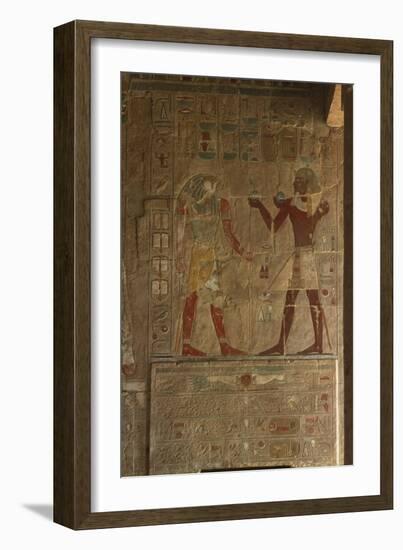 Chapel of Anubis, Mortuary Temple of Hatshepsut (C.1503-1482 BC) New Kingdom (Painted Limestone)-Egyptian 18th Dynasty-Framed Giclee Print