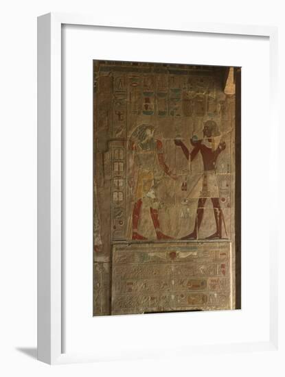 Chapel of Anubis, Mortuary Temple of Hatshepsut (C.1503-1482 BC) New Kingdom (Painted Limestone)-Egyptian 18th Dynasty-Framed Giclee Print