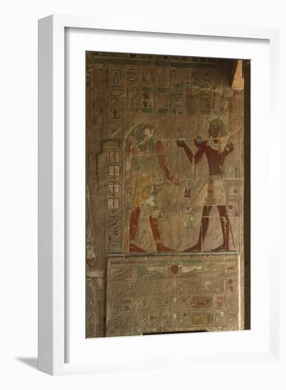 Chapel of Anubis, Mortuary Temple of Hatshepsut (C.1503-1482 BC) New Kingdom (Painted Limestone)-Egyptian 18th Dynasty-Framed Giclee Print