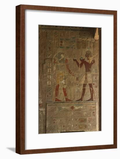 Chapel of Anubis, Mortuary Temple of Hatshepsut (C.1503-1482 BC) New Kingdom (Painted Limestone)-Egyptian 18th Dynasty-Framed Giclee Print