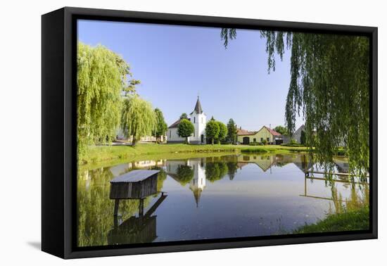 Chapel of Holy John Von Nepomuk in the Village Pond, Czechia-Volker Preusser-Framed Premier Image Canvas