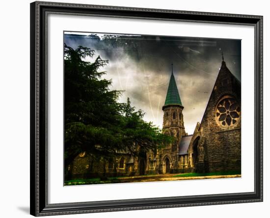 Chapels at Cathays Cemetery, Cardiff Wales-Clive Nolan-Framed Photographic Print