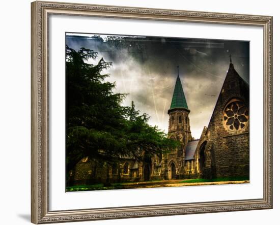 Chapels at Cathays Cemetery, Cardiff Wales-Clive Nolan-Framed Photographic Print