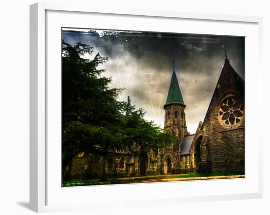 Chapels at Cathays Cemetery, Cardiff Wales-Clive Nolan-Framed Photographic Print