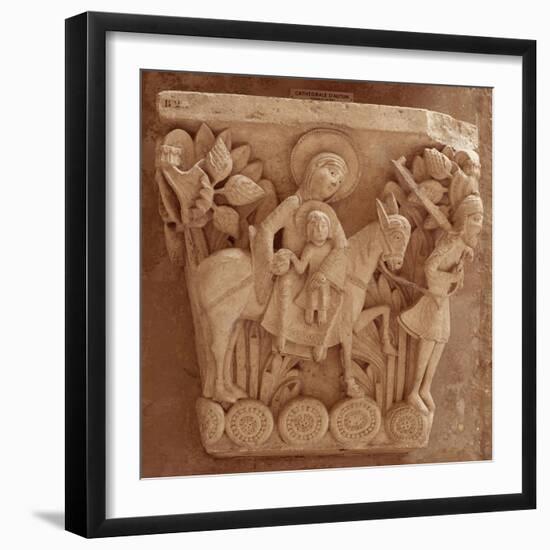 Chapiteau historié de la cathédrale Saint-Lazare d'Autun : la Fuite en Egypte-null-Framed Giclee Print