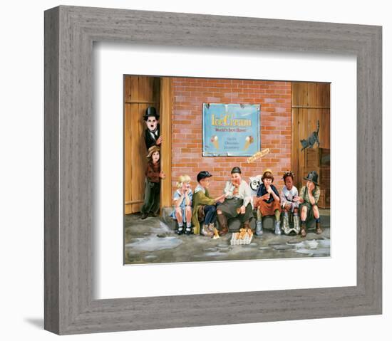 Chaplin Kid Alley Ice Cream-Renate Holzner-Framed Premium Giclee Print