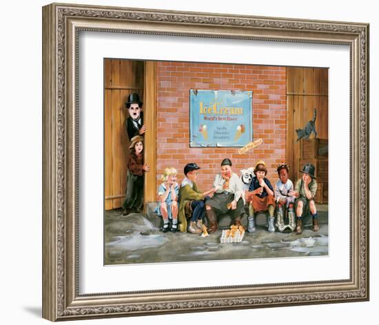 Chaplin Kid Alley Ice Cream-Renate Holzner-Framed Art Print