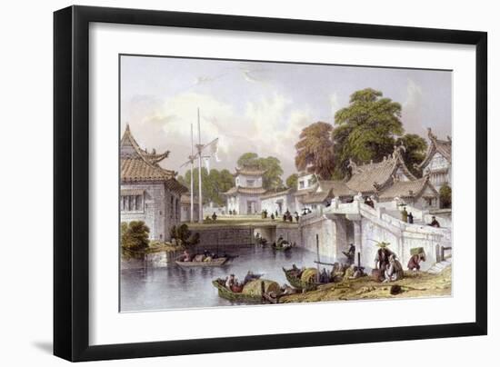 Chapoo Ancient Bridge-Thomas Allom-Framed Art Print
