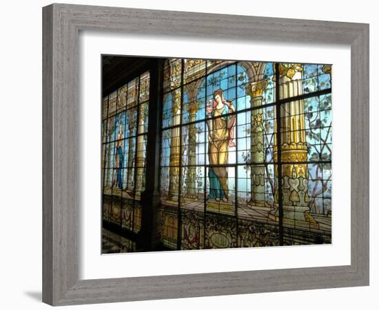 Chapultapec Castle, Gallery of Stained Glass Windows, Mexico-Russell Gordon-Framed Photographic Print
