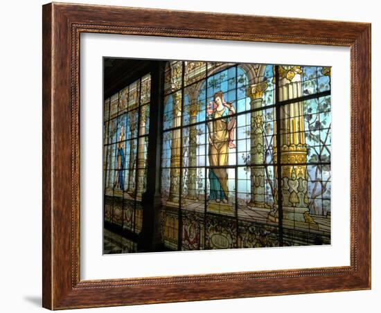 Chapultapec Castle, Gallery of Stained Glass Windows, Mexico-Russell Gordon-Framed Photographic Print