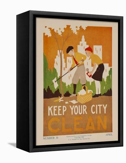 Character Culture Citizenship Guides Original Poster, Keep Your City Clean-null-Framed Premier Image Canvas