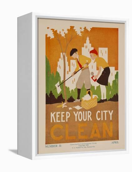 Character Culture Citizenship Guides Original Poster, Keep Your City Clean-null-Framed Premier Image Canvas