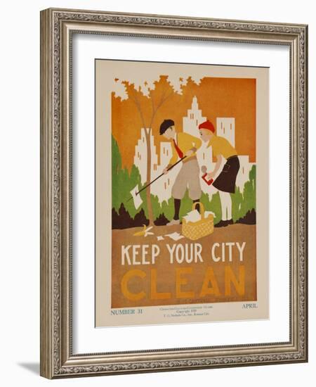 Character Culture Citizenship Guides Original Poster, Keep Your City Clean-null-Framed Giclee Print