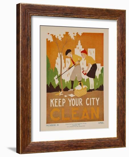 Character Culture Citizenship Guides Original Poster, Keep Your City Clean-null-Framed Giclee Print