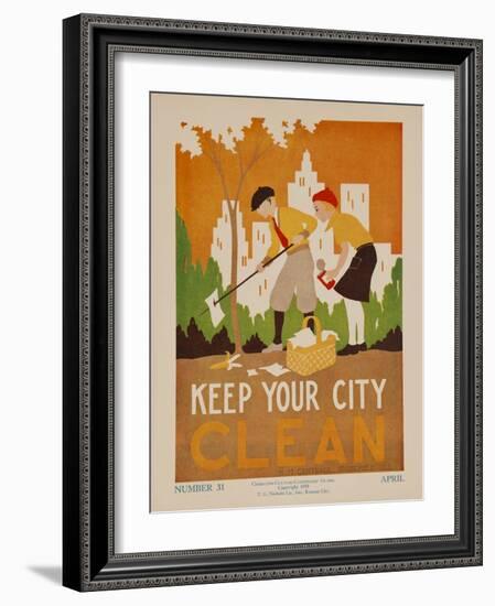 Character Culture Citizenship Guides Original Poster, Keep Your City Clean-null-Framed Giclee Print