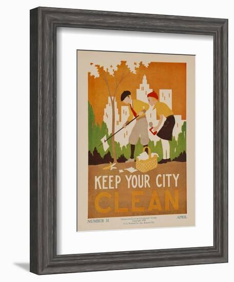 Character Culture Citizenship Guides Original Poster, Keep Your City Clean-null-Framed Giclee Print