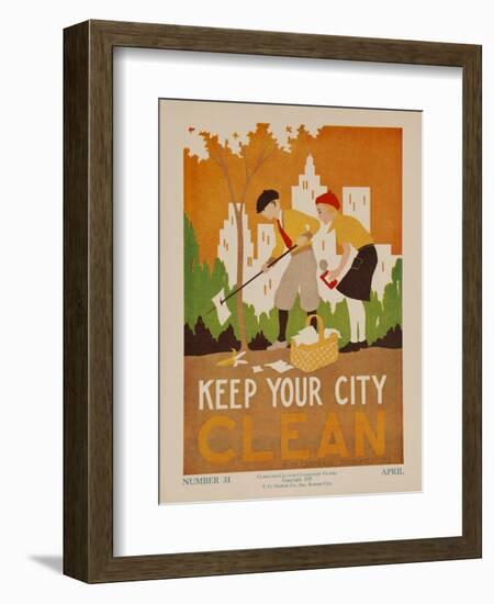 Character Culture Citizenship Guides Original Poster, Keep Your City Clean--Framed Giclee Print