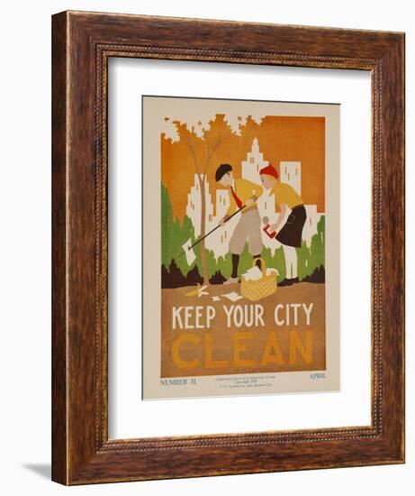 Character Culture Citizenship Guides Original Poster, Keep Your City Clean-null-Framed Giclee Print