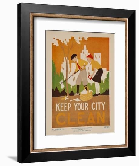 Character Culture Citizenship Guides Original Poster, Keep Your City Clean-null-Framed Giclee Print