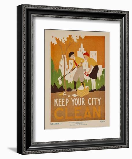 Character Culture Citizenship Guides Original Poster, Keep Your City Clean-null-Framed Giclee Print