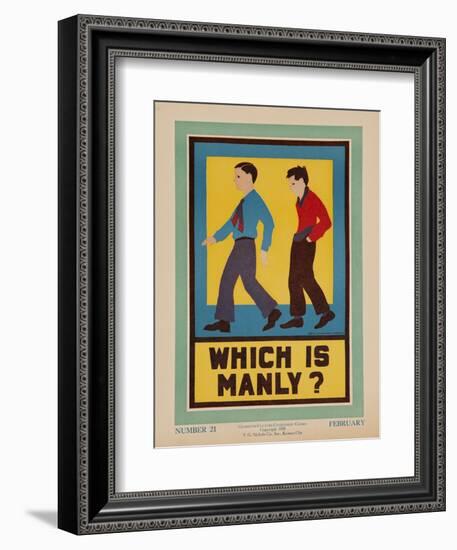 Character Culture Citizenship Guides Original Poster, Which Is Manly?-null-Framed Giclee Print