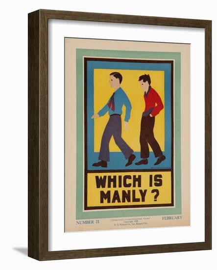 Character Culture Citizenship Guides Original Poster, Which Is Manly?-null-Framed Giclee Print