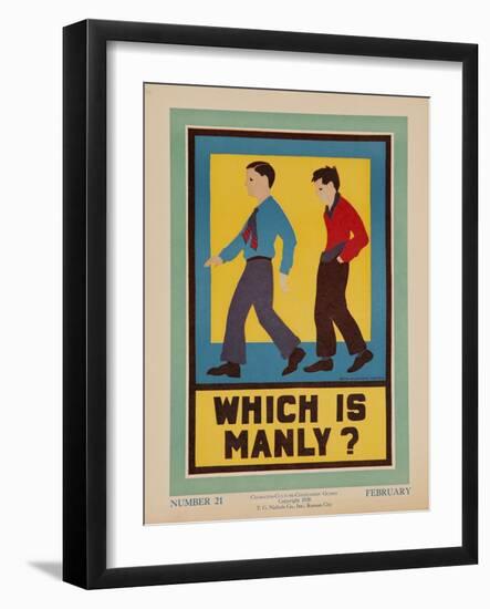 Character Culture Citizenship Guides Original Poster, Which Is Manly?-null-Framed Giclee Print