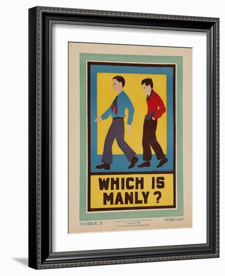 Character Culture Citizenship Guides Original Poster, Which Is Manly?-null-Framed Giclee Print
