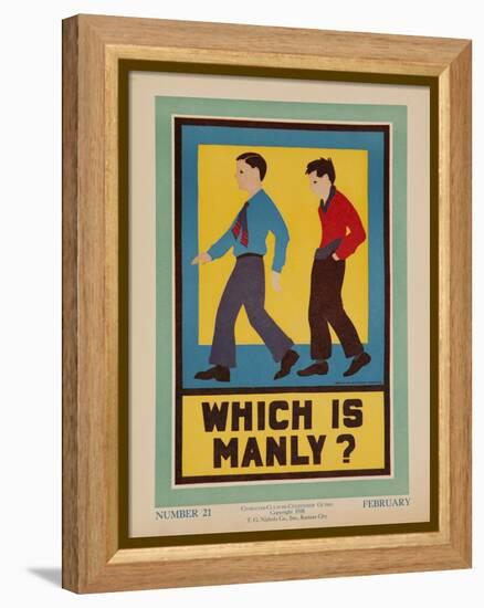 Character Culture Citizenship Guides Original Poster, Which Is Manly?-null-Framed Premier Image Canvas