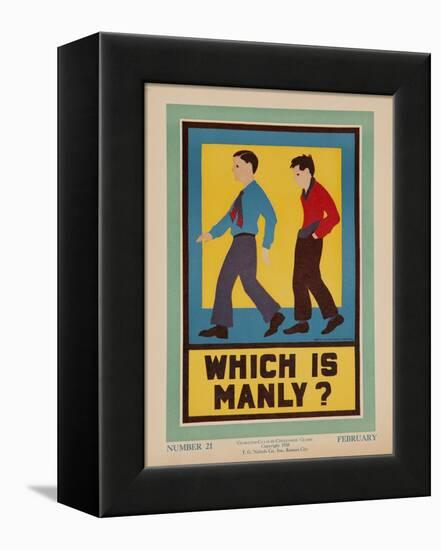 Character Culture Citizenship Guides Original Poster, Which Is Manly?-null-Framed Premier Image Canvas