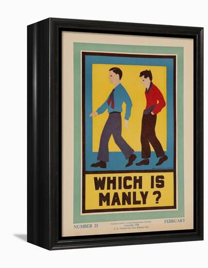 Character Culture Citizenship Guides Original Poster, Which Is Manly?-null-Framed Premier Image Canvas