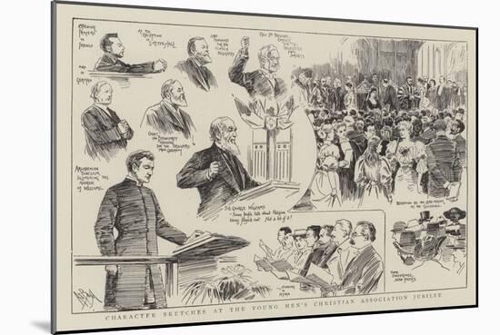 Character Sketches at the Young Men's Christian Association Jubilee-null-Mounted Giclee Print