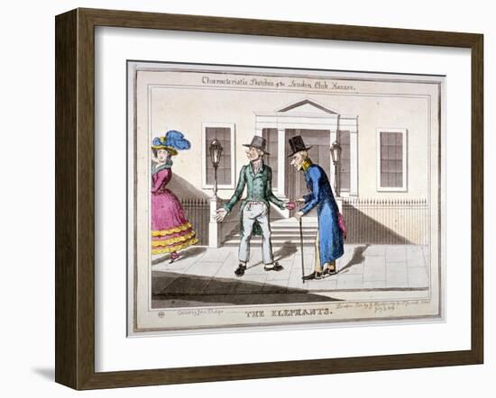 Characteristic Sketches of the London Club Houses: the Elephants, 1829-John Phillips-Framed Giclee Print