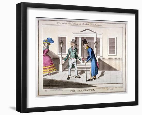 Characteristic Sketches of the London Club Houses: the Elephants, 1829-John Phillips-Framed Giclee Print