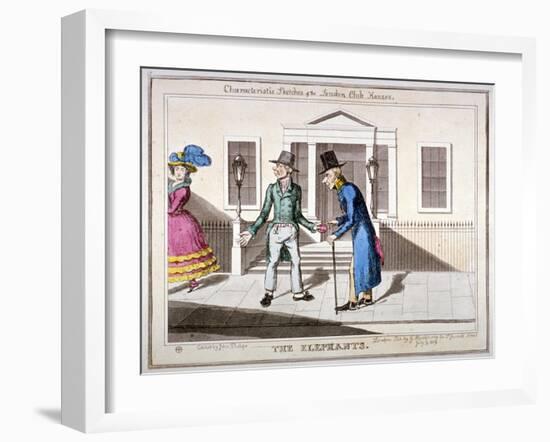 Characteristic Sketches of the London Club Houses: the Elephants, 1829-John Phillips-Framed Giclee Print